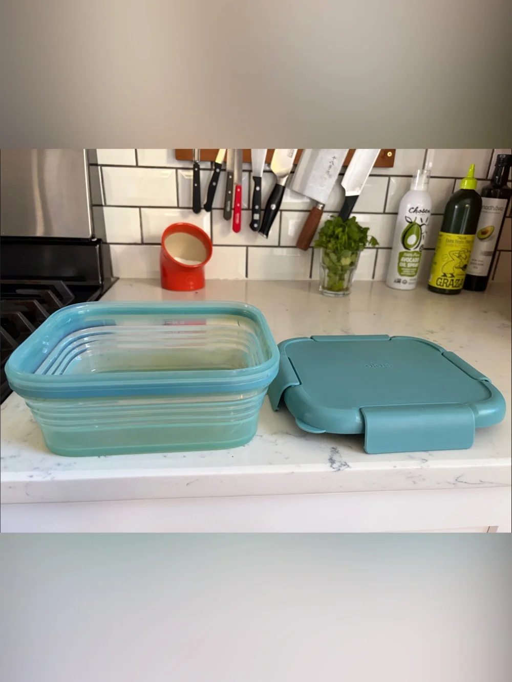 Stojo Collapsible Food Containers Set - Teal Blue